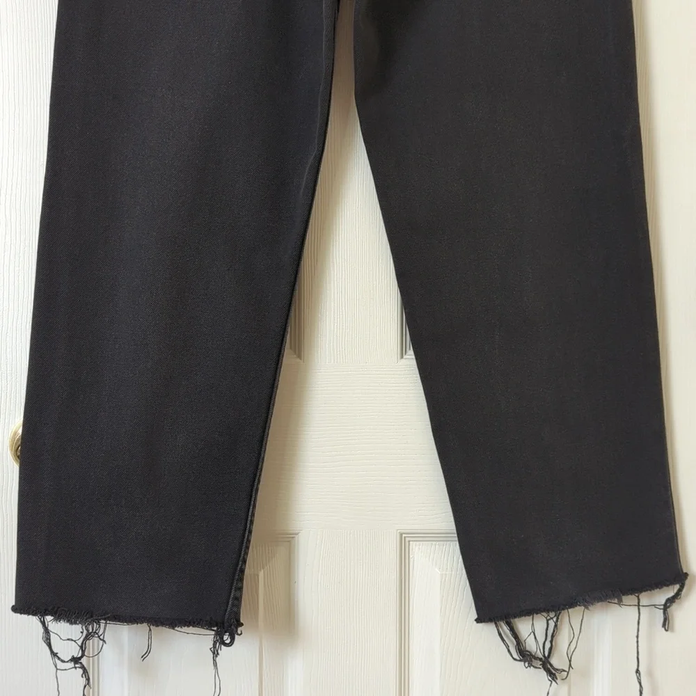 Levi's 550 Classic Rigid Relaxed Fit Straight Leg Raw Hem Jeans Black 36 x 30